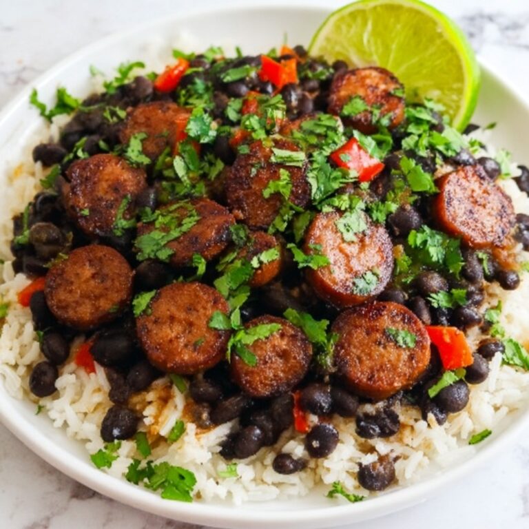 Savory Black Beans and Rice with Spicy Sausage Recipe