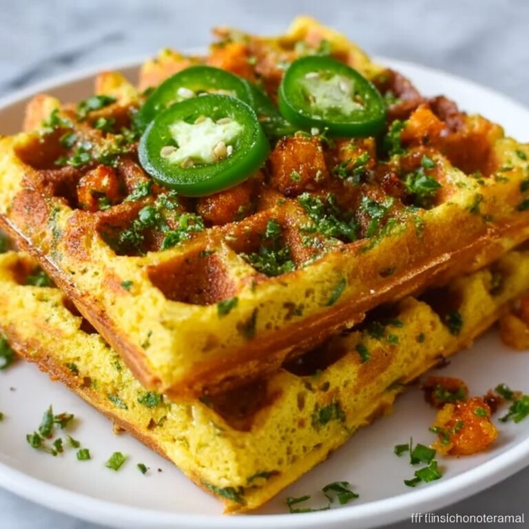 Cheddar Jalapeño Cornbread Waffles: Crispy & Cheesy Bliss Recipe