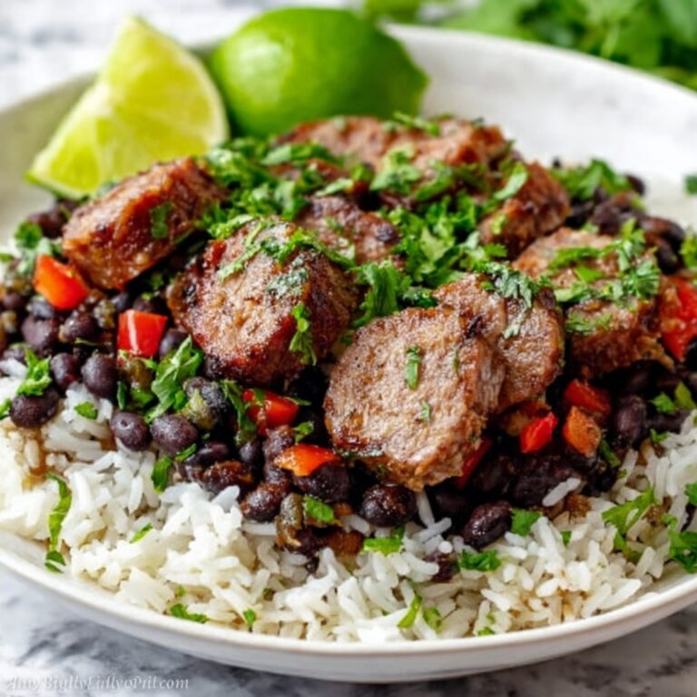 Savory Black Beans and Rice with Beef Sausage Delight Recipe