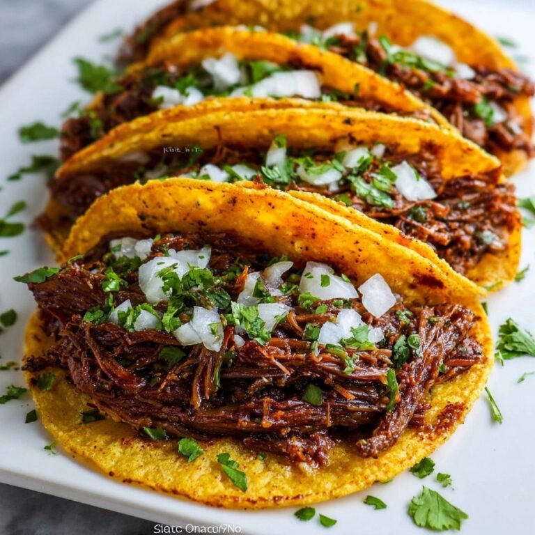 Creamy Crockpot Birria Tacos with Rich Beef and Spicy Chile Sauce Recipe
