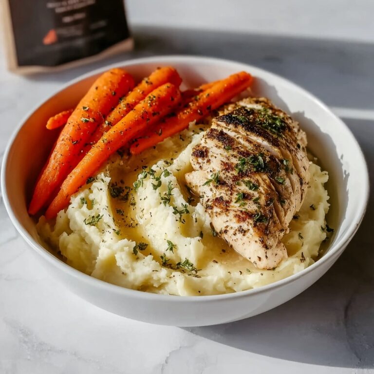 Garlic Herb Chicken with Creamy Mash and Roasted Carrots Recipe