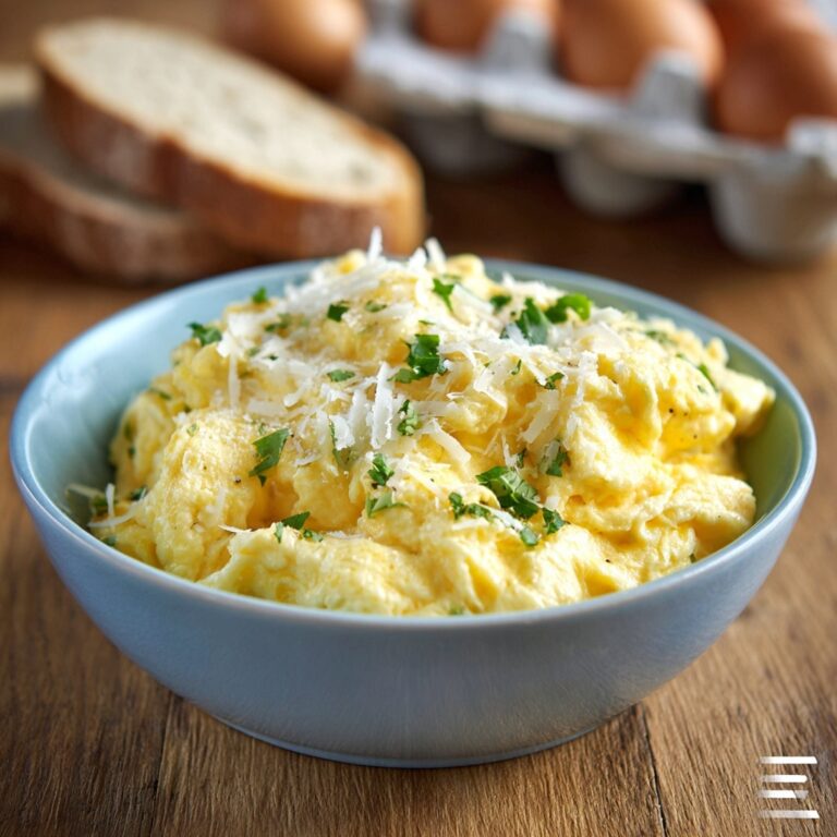 Fluffy Scrambled Eggs with Cheddar Cheese Recipe