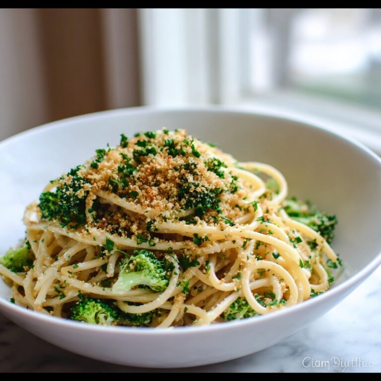 Best Lemon Garlic Broccoli Pasta with Crunchy Breadcrumbs Recipe