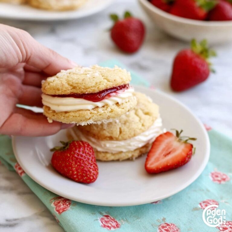 Cheesecake Cookies with Strawberry Jam and White Chocolate Recipe