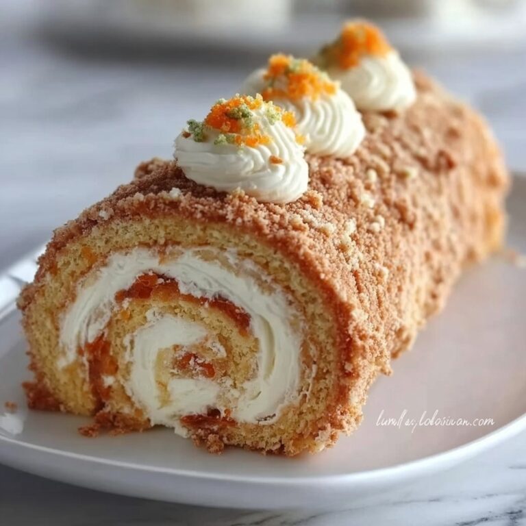 Carrot Cake Roll with Cream Cheese Frosting Filling Recipe