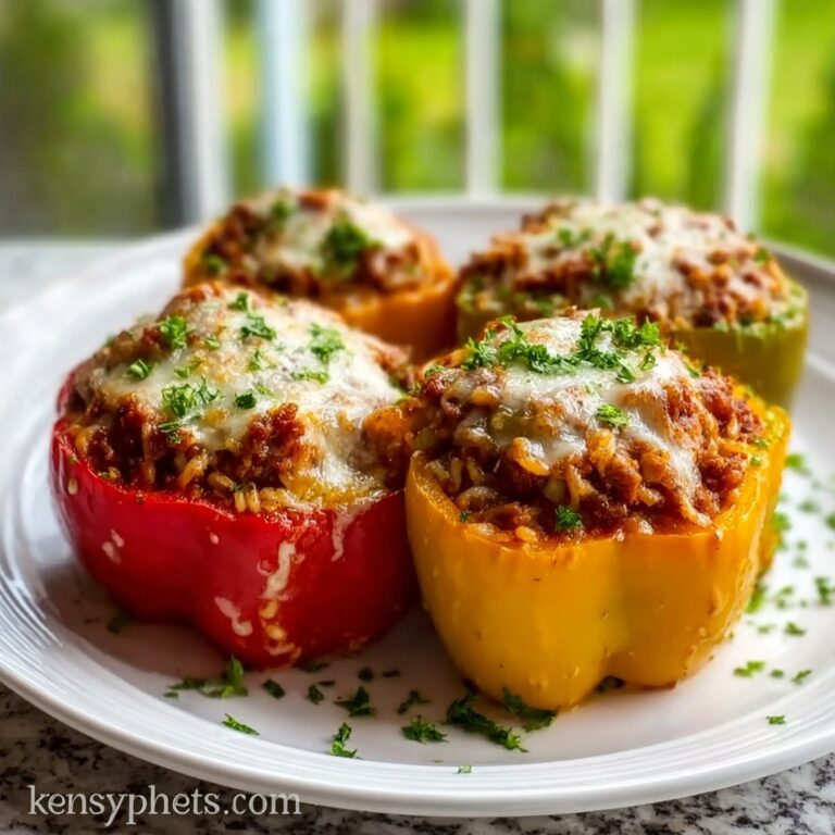 Stuffed Bell Peppers with Ground Beef and Cheese Recipe