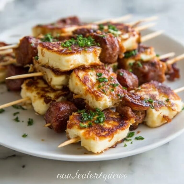 Easy Breakfast Pancake and Beef Sausage Skewers Bites Recipe