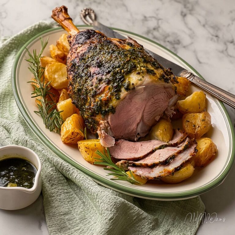Roast Leg of Lamb with Garlic & Herbs Recipe