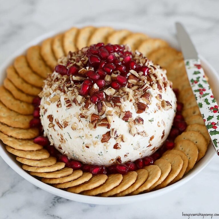 Christmas Cheeseball with Pomegranate Seeds and Pecans Recipe