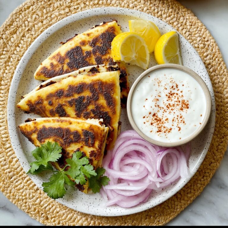 Stuffed Pita (Arayes) with Garlic-Tahini Dip and Pickled Red Onion Recipe