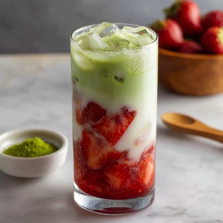 Easy 5-Minute Strawberry Matcha Latte Recipe