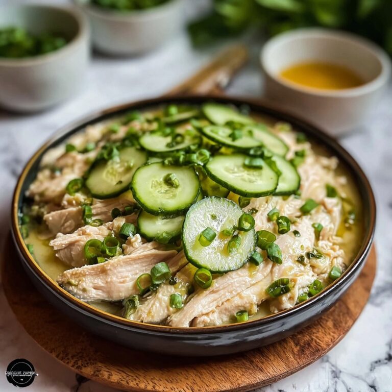 Savory Poached Chinese Chicken with Ginger Scallion Sauce Recipe