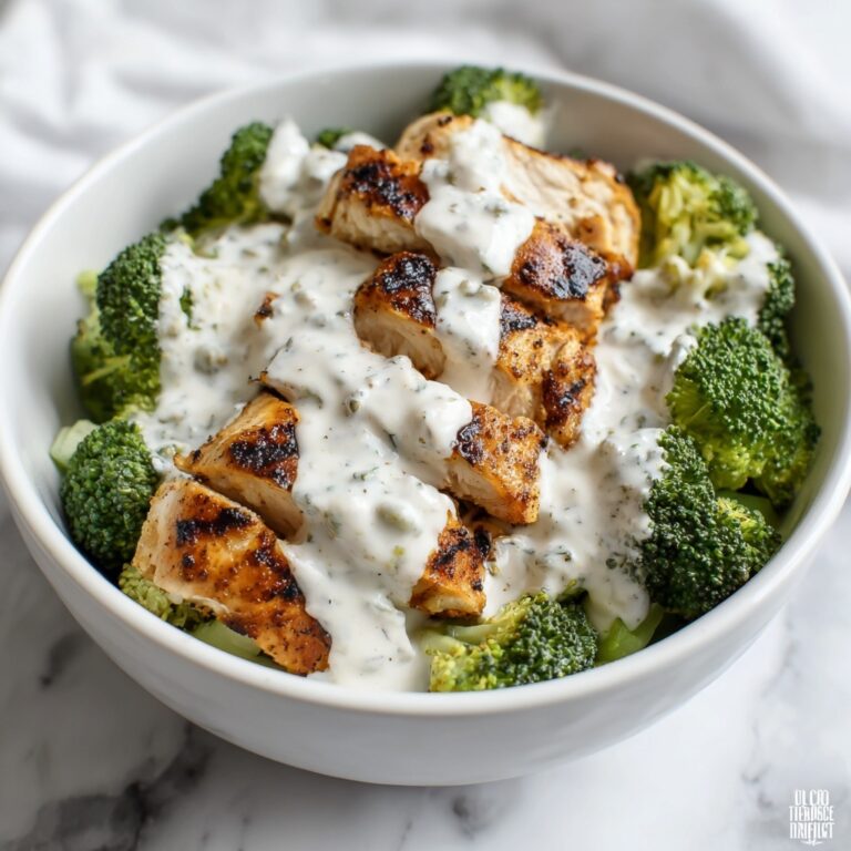 Grilled Chicken Broccoli Bowls with Creamy Garlic Sauce Recipe
