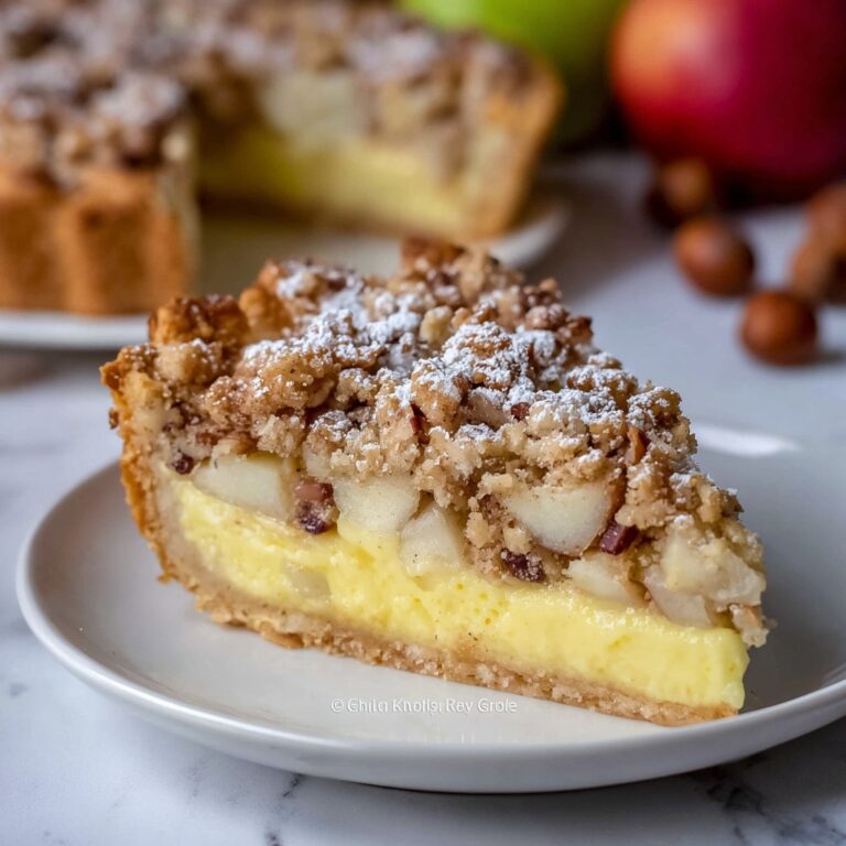 German Apple Cake with Custard & Crumble Topping Recipe