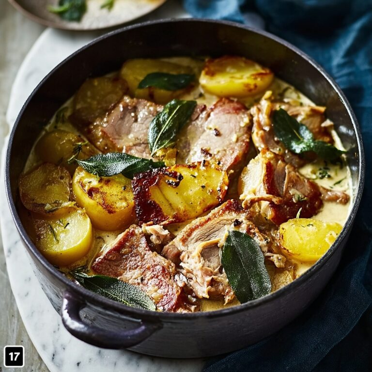Cozy Slow-Cooked Pork, Cider & Sage Hotpot Recipe