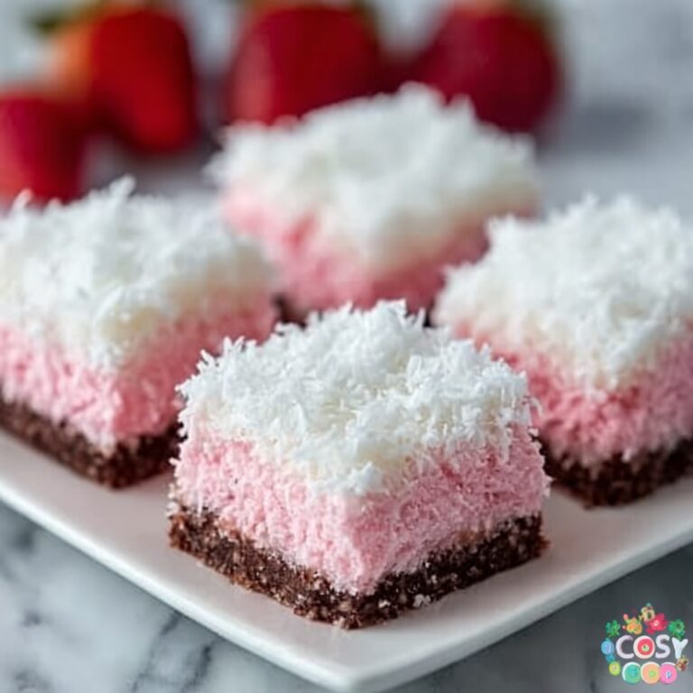 Pink Coconut Snowball Cake Bars Recipe