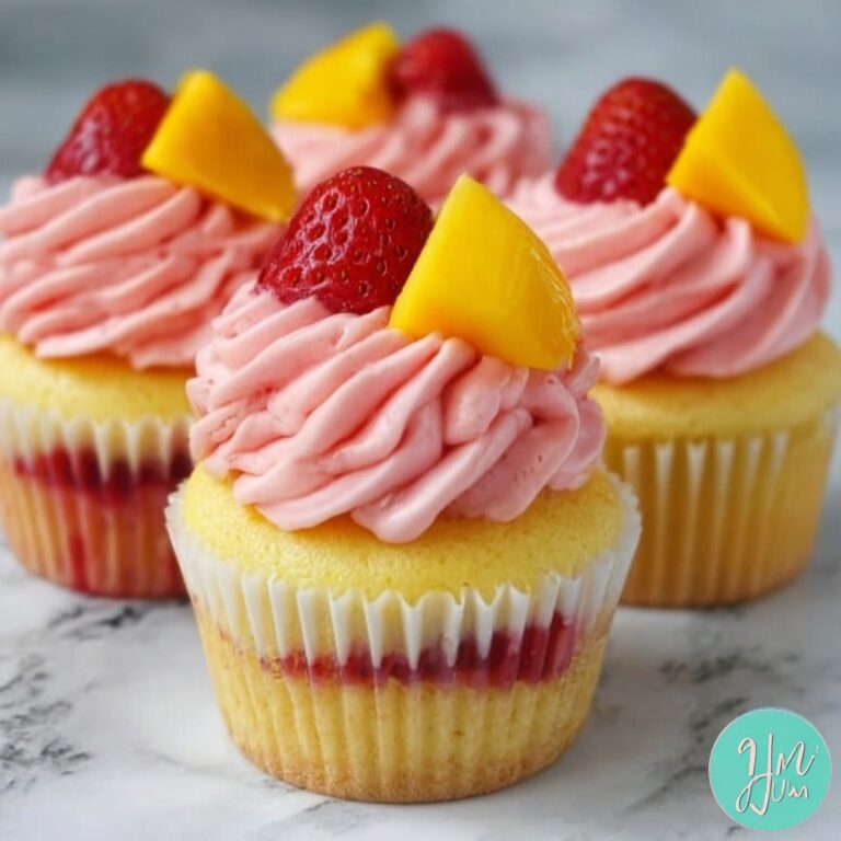 Mango Strawberry Sunset Cupcakes Recipe