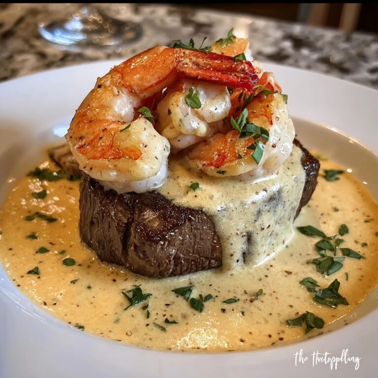 Decadent Filet Mignon with Shrimp and Lobster Cream Sauce Recipe