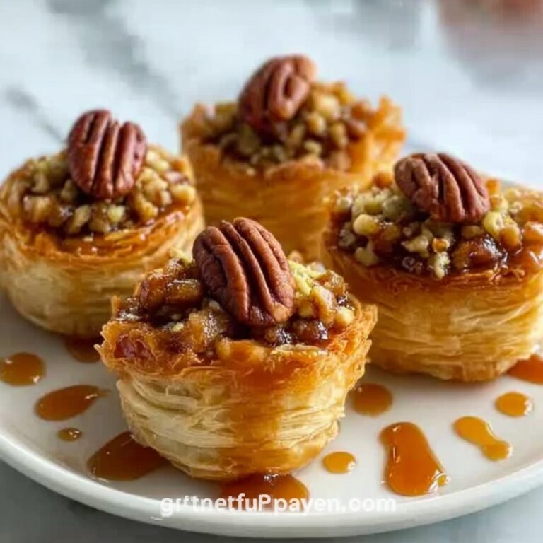 Sweet & Crunchy Pecan Caramel Baklava Cups Recipe