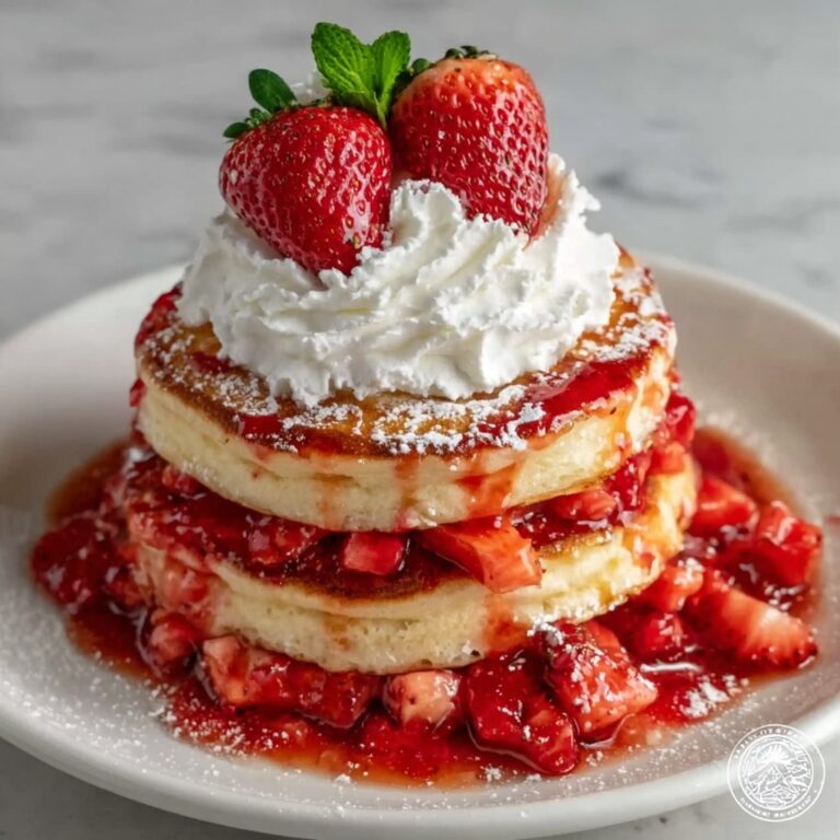 Fluffy Strawberry Cheesecake Pancakes Recipe