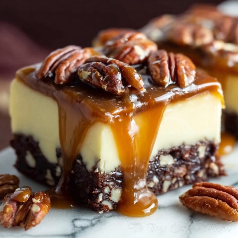 Caramel Pecan Turtle Cheesecake Bars Recipe