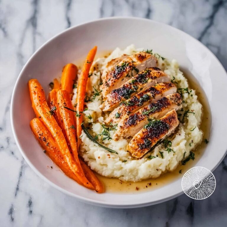 Garlic Herb Chicken with Creamy Mash & Roasted Carrots Recipe