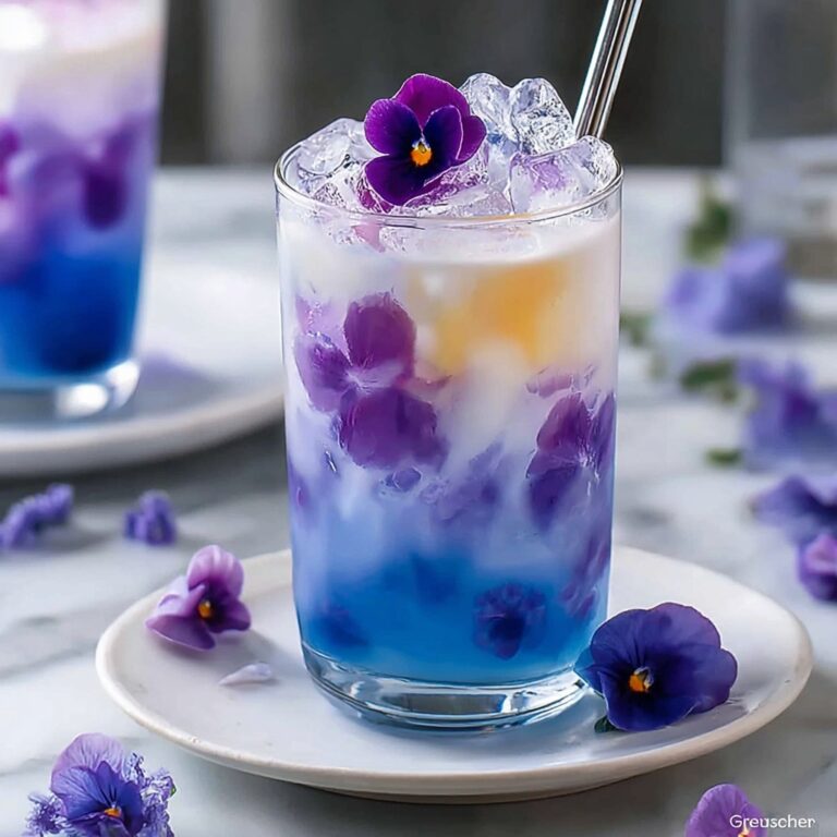 Iced Butterfly Pea Flower Tea Latte Recipe