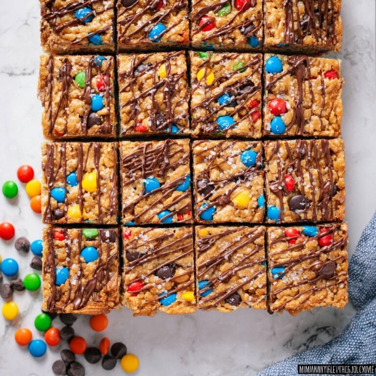 Homemade Energy Bars with Peanut Butter, M&M’s, and Chocolate Chips Recipe