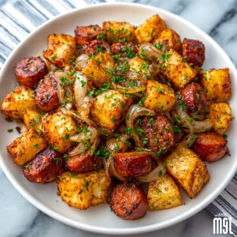 Fried Potatoes with Onions and Smoked Polish Sausage Recipe