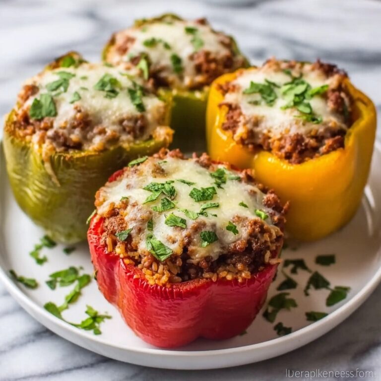 Stuffed Bell Peppers with Ground Beef and Mozzarella Recipe
