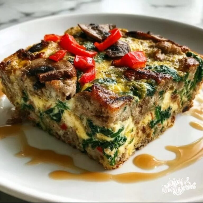 Hearty Sausage Spinach Mushroom Egg Bake Recipe