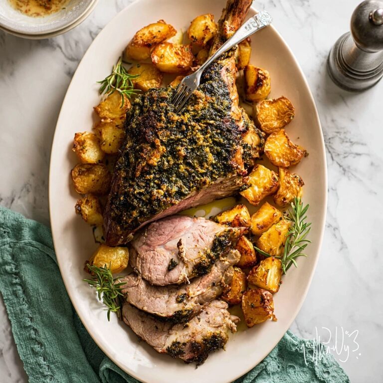 Roast Leg of Lamb with Garlic & Herbs Recipe