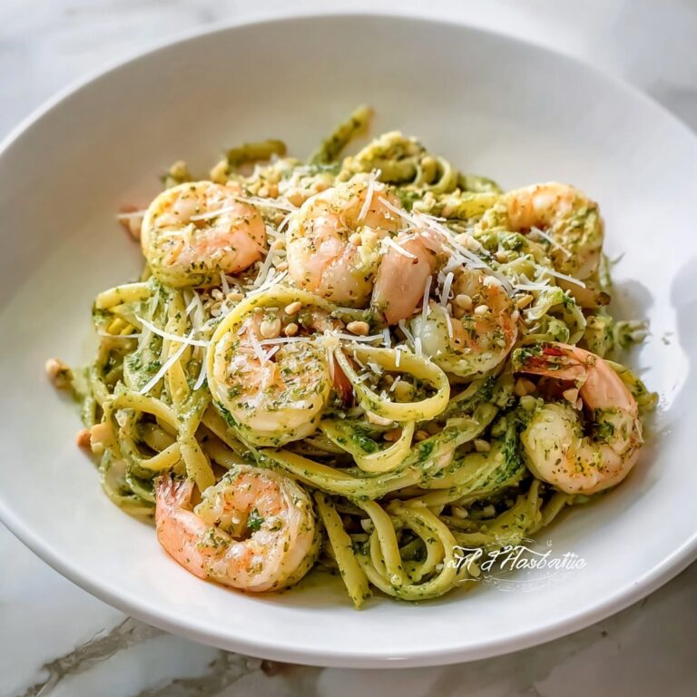 Easy & Creamy Pistachio Pesto Pasta with Shrimp Recipe