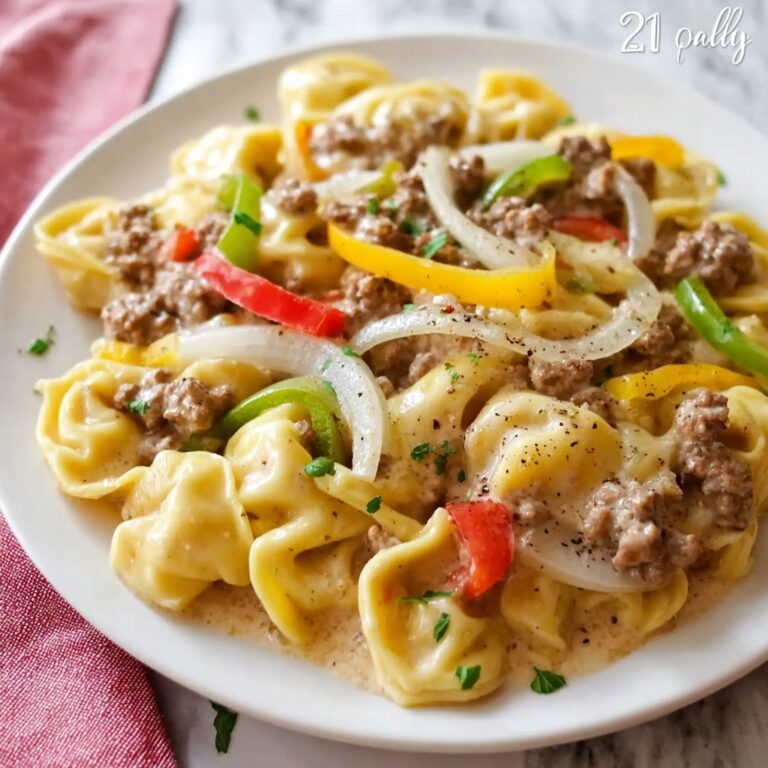 Crock Pot Cheesesteak Tortellini Recipe