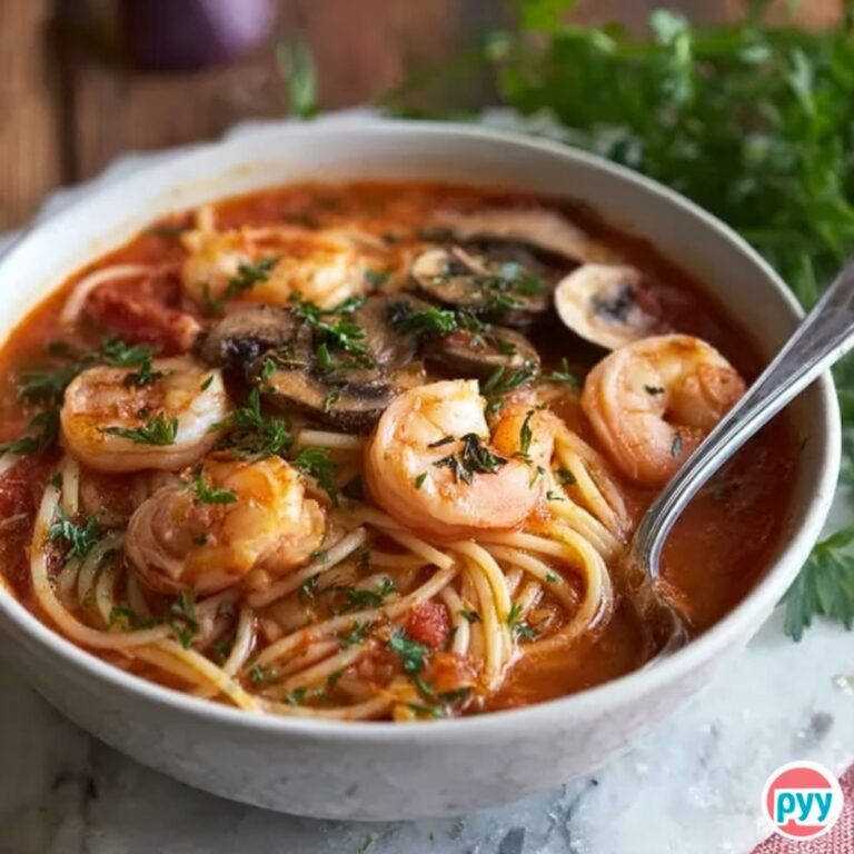 Seafood Linguine with Shrimp, Crab, and Clams in Tomato Soup Recipe
