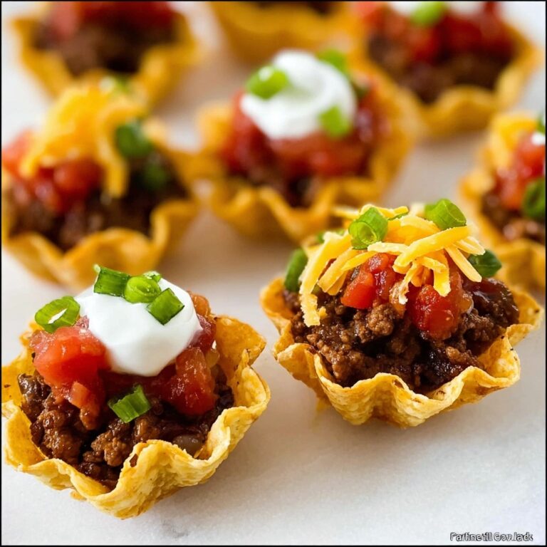 Taco Bites with Seasoned Ground Beef and Toppings Recipe