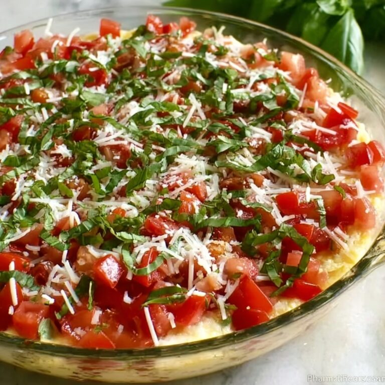 Creamy Bruschetta Dip with Fresh Tomatoes and Basil Recipe