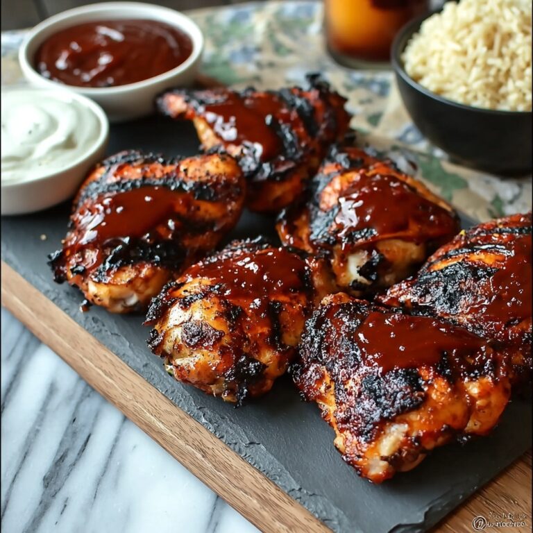 Juicy Grilled Chicken with Homemade Peach BBQ Sauce Recipe