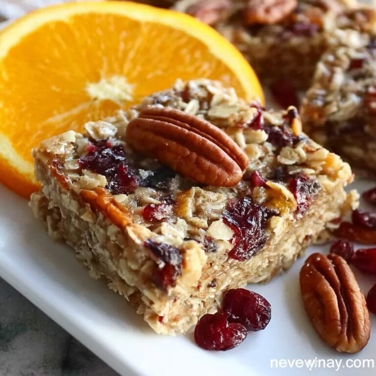 Cranberry, Orange & Pecan Oatmeal Bars Recipe
