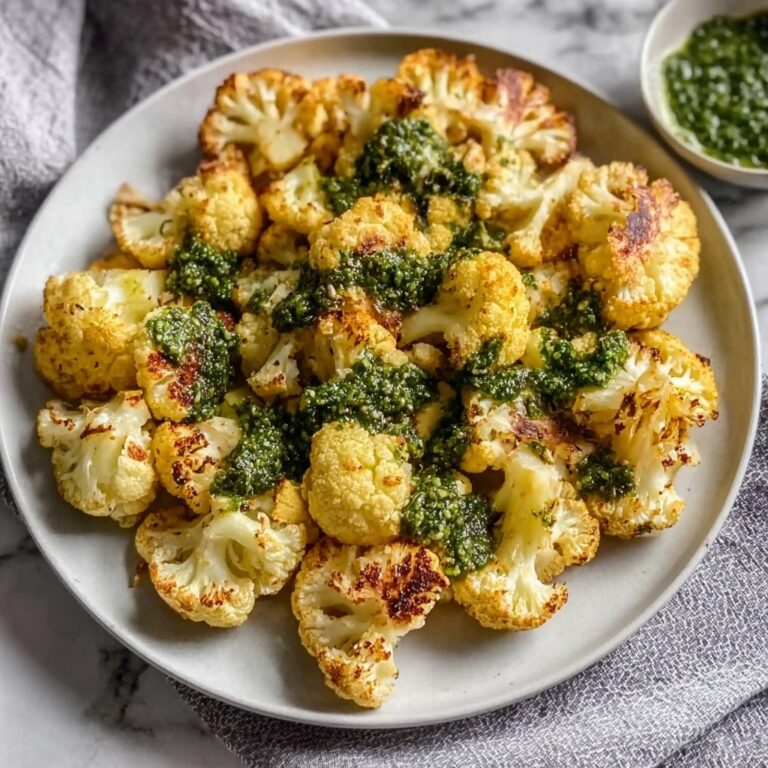 Parmesan Pesto Roasted Cauliflower Recipe