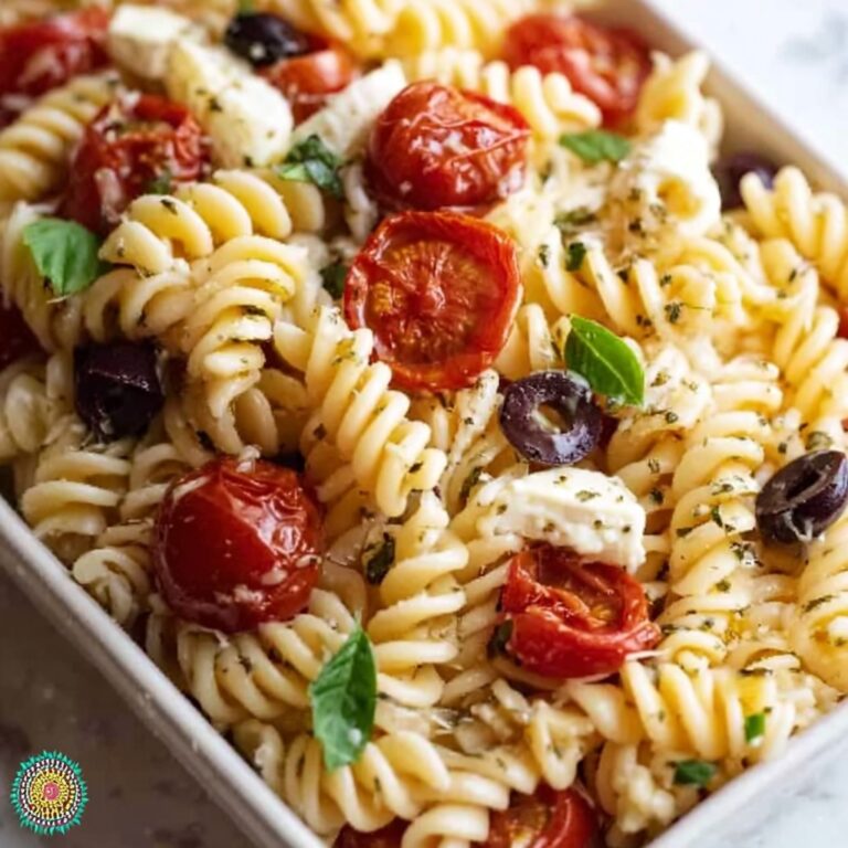 Baked Mediterranean Pasta with Cherry Tomatoes, Artichokes, and Kalamata Olives Recipe