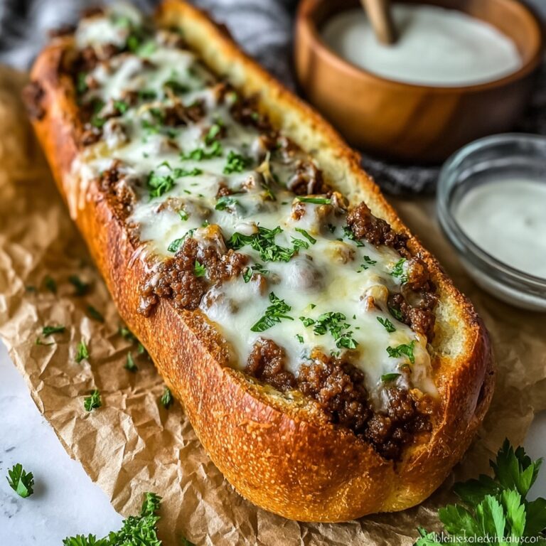 Cheesesteak-Stuffed Garlic Bread Loaf Recipe