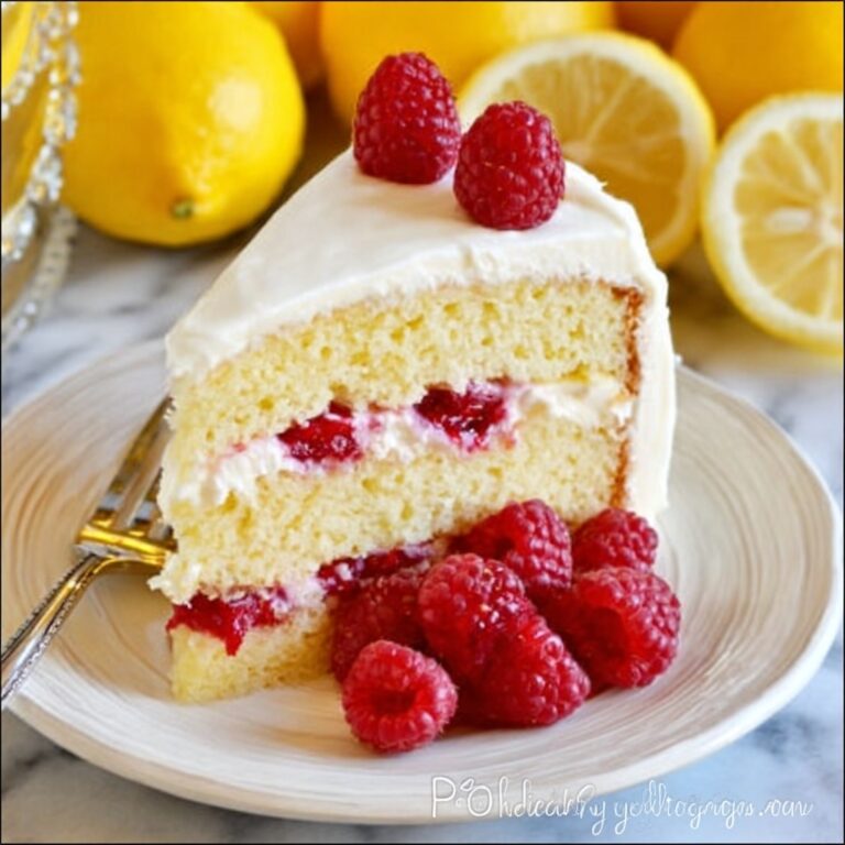 Lemon Raspberry Cake with Cream Cheese Frosting Recipe