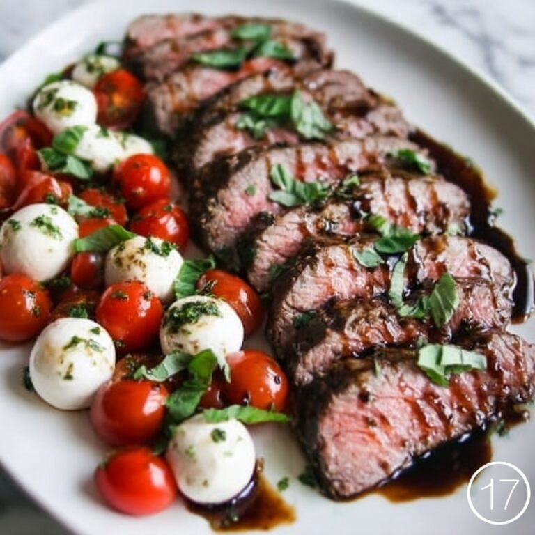 Balsamic Caprese Grilled Flank Steak Recipe